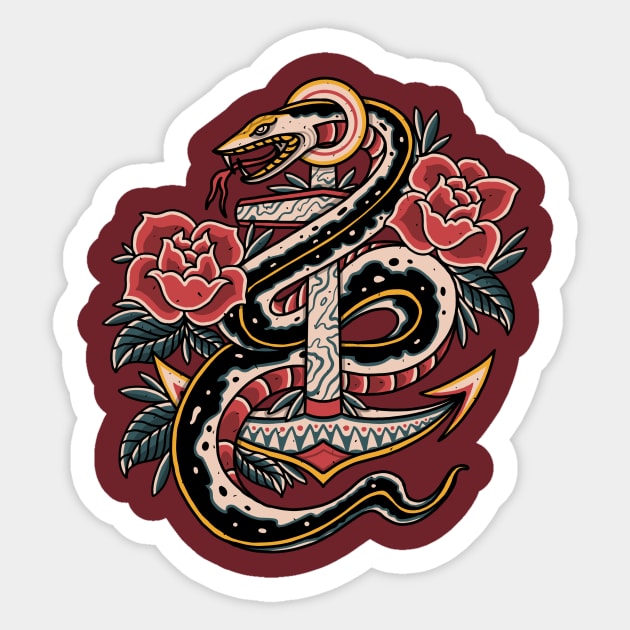 Old school snake Sticker by semartigagelas